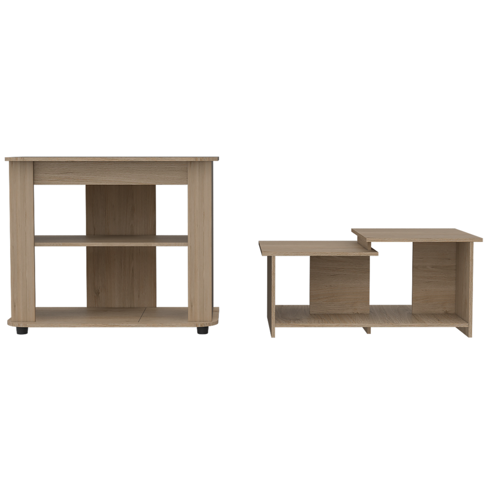 Rack TV + Mesa De Centro Optimus Color Rovere Para Sala De Estar